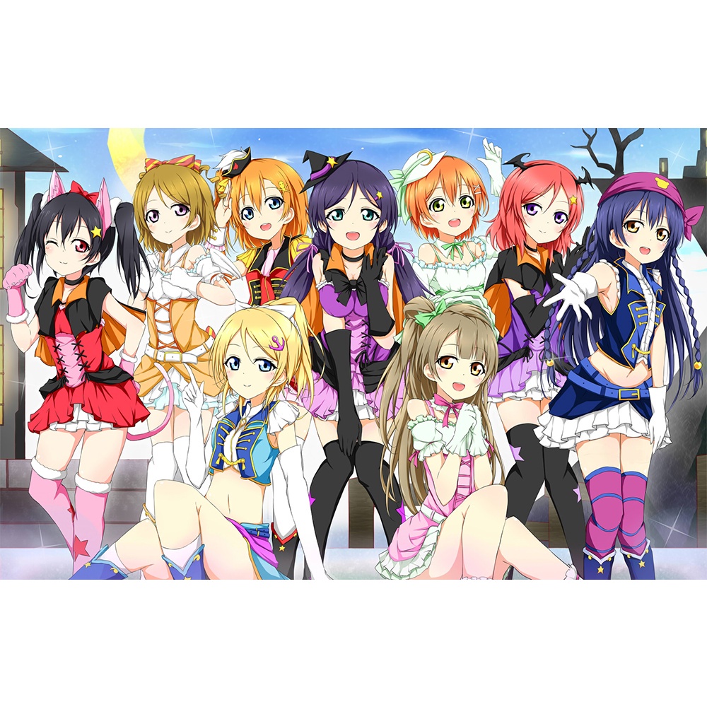 Poster A4 dán tường Anime, decal 21x30 trang trí có keo Love Live! Wallpapers (1), nhận in theo yêu cầu
