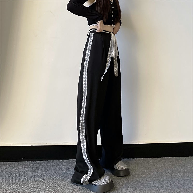 Quần Nữ Ống Rộng Lưng Cao Phong Cách Retro Size S-4XL