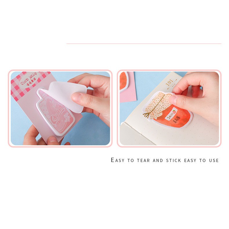 SN11 Giấy ghi chú sticky note mứt dâu cá hộp 6 màu 30 trang