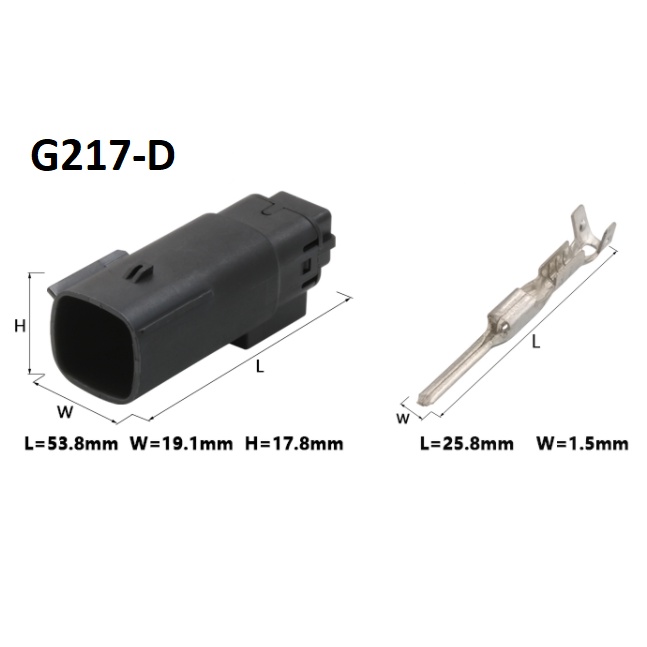 G217-Giắc cắm đèn pha Forteke trong nước 6 lỗ 1.5mm màu đen