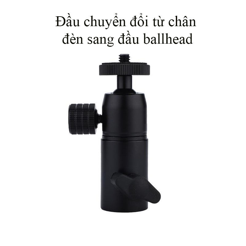 Giá đỡ kim loại đầu chuyển đổi từ chân đèn sang đầu ballhead đầu vít 1/4 làm từ hợp kim nhôm chính hãng CRWJ