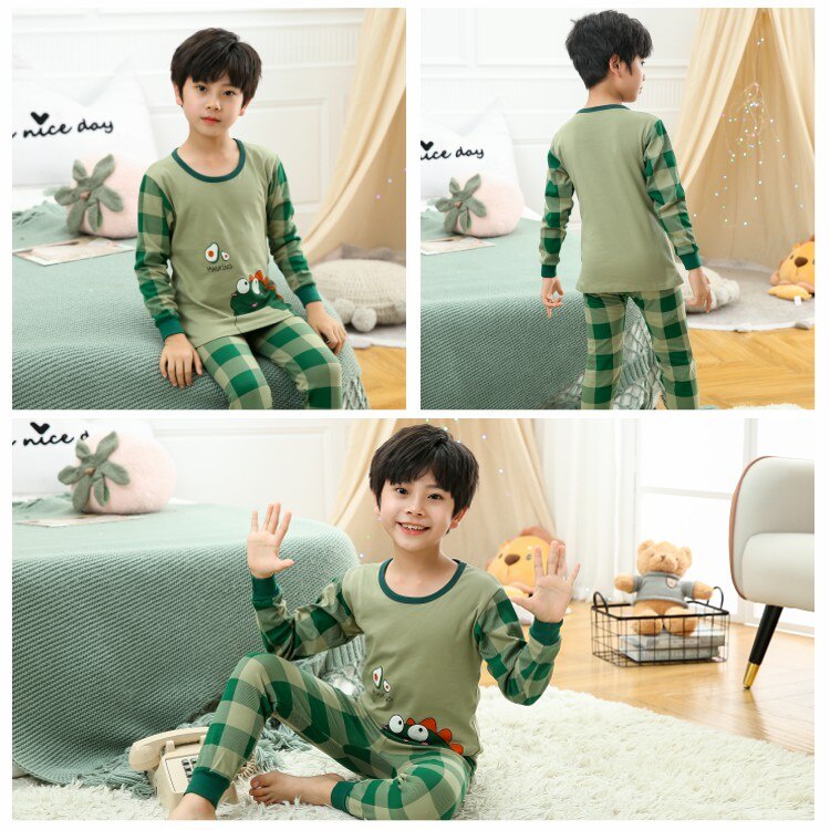 Set đồ ngủ 2 mảnh thời trang thu đông cho bé 2-13 tuổi phong cách 2021