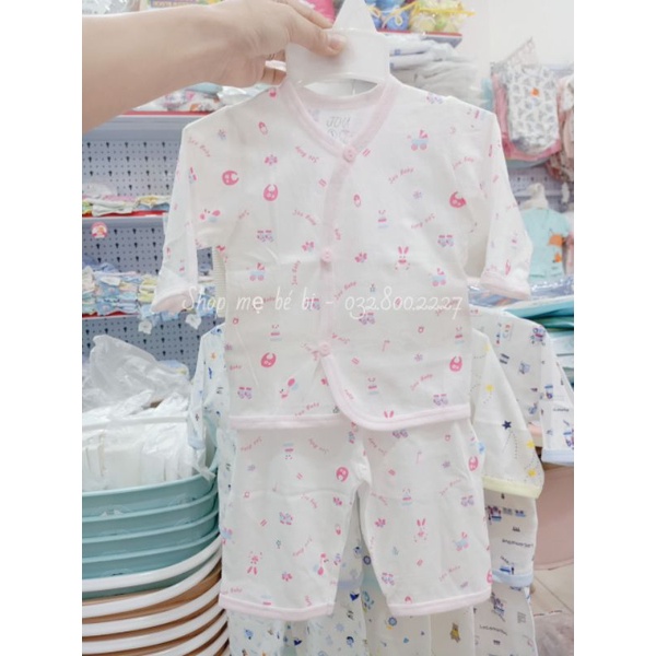 Đồ bộ Jou in rơi hoạ tiết cài nút xéo cho bé 3-8kg