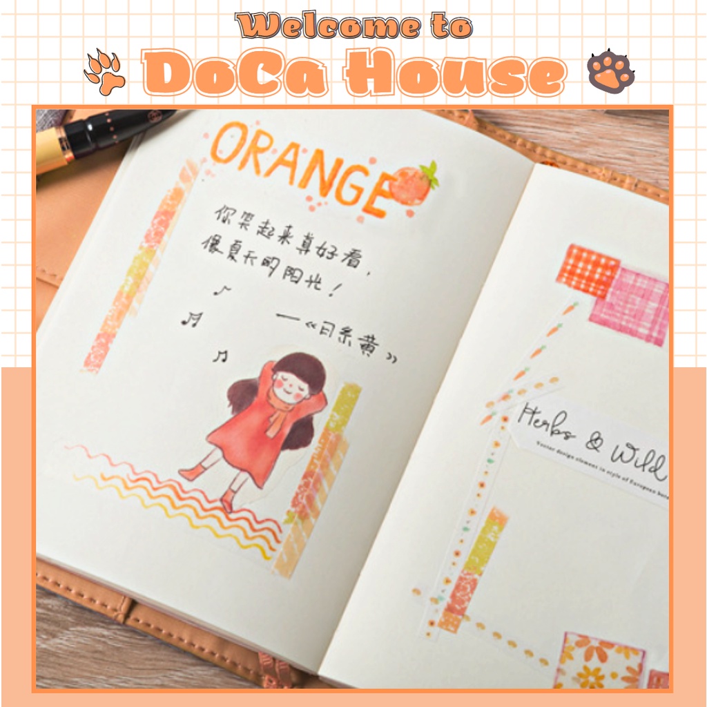 Hộp 10 cuộn washi tape line trang trí viền sổ tay, đồ dùng học tập, phụ kiện đáng yêu - DOCA