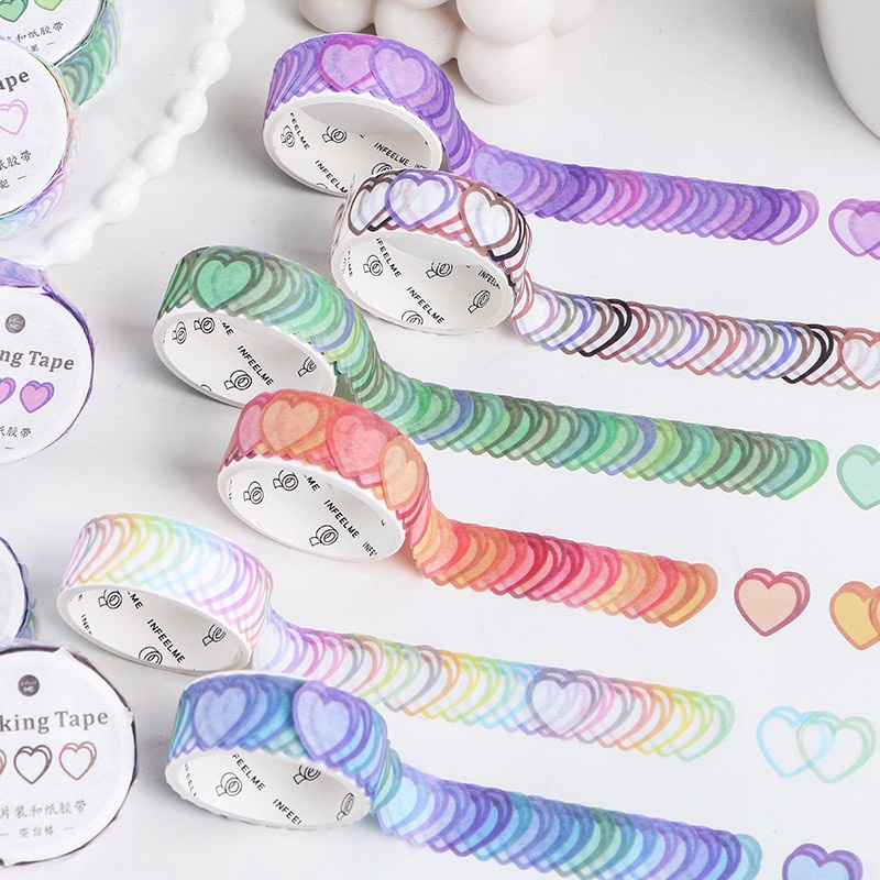 Set 100 Sticker Dán Trang Trí Hình Trái Tim Dễ Thương