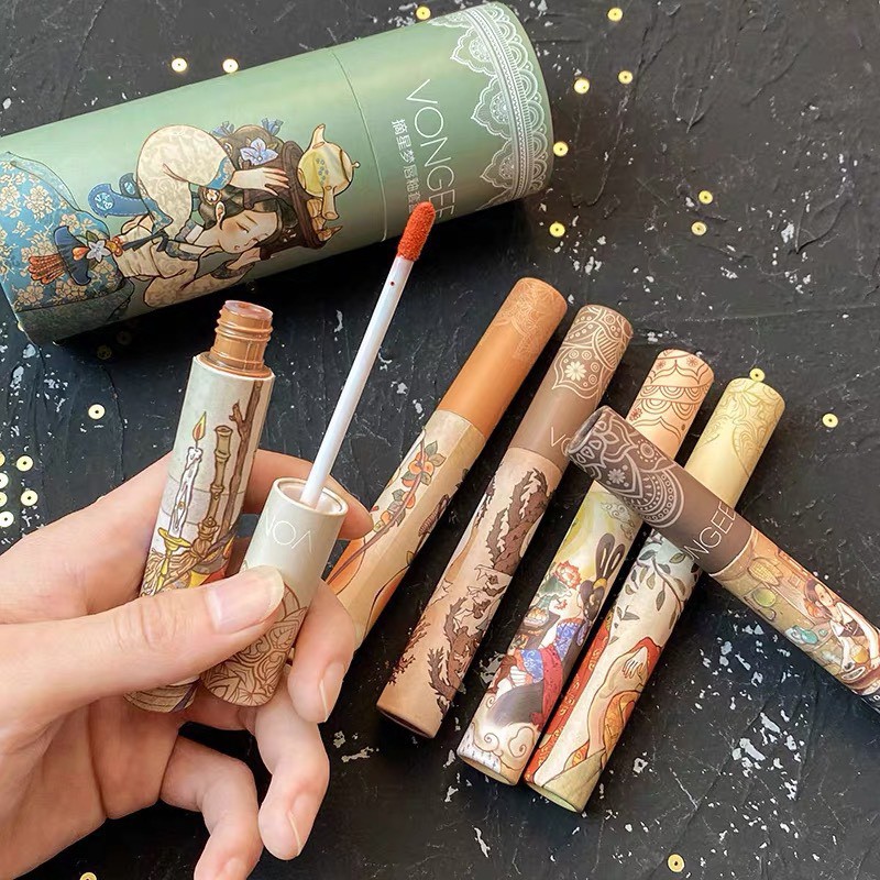 Set Son Lì Vongee 6 Cây - Son Kem Lì Cổ Trang Hộp Xanh - Hàng Nội Địa Trung Chính Hãng | BigBuy360 - bigbuy360.vn