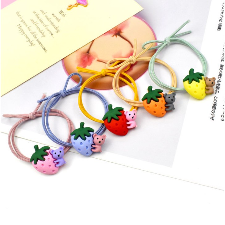 Combo 10 Dây Buộc Tóc Gấu Dâu Siu Đáng Iu