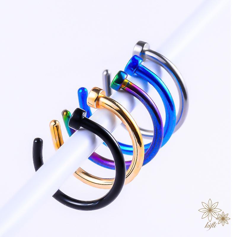 Khuyên Mũi Hình Chữ C Bằng Thép Không Gỉ Không Gây Dị Ứng