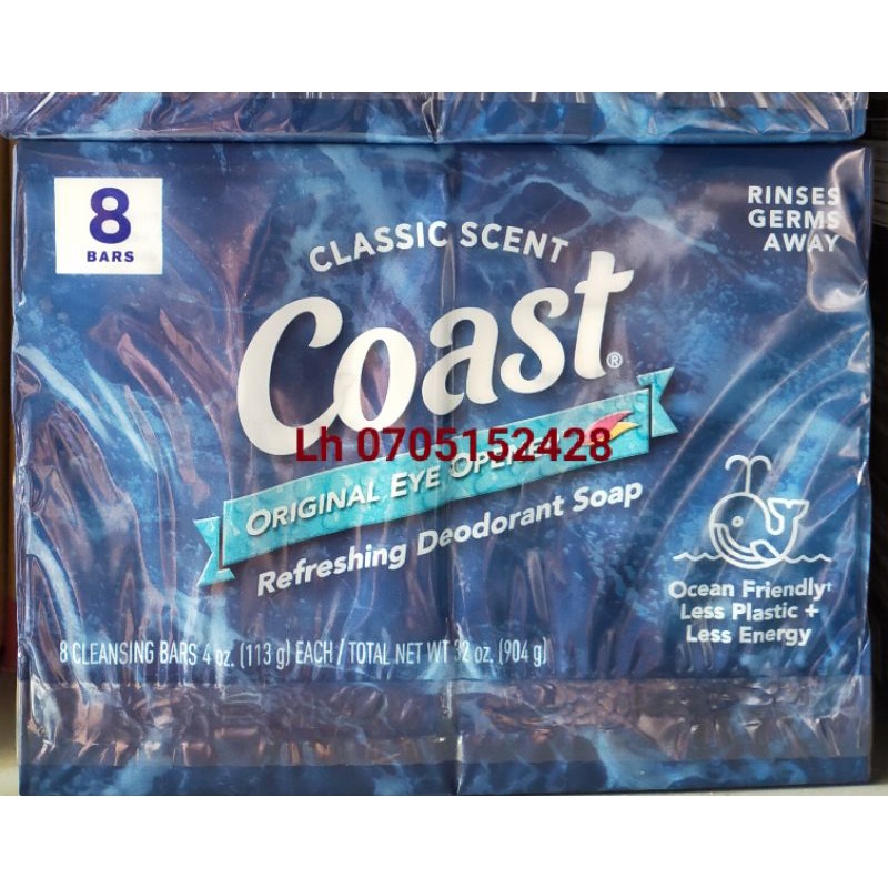 XÀ BÔNG CỤC COAST HÀNG MỸ 113g ( Nguyên Lốc 8 Cục)