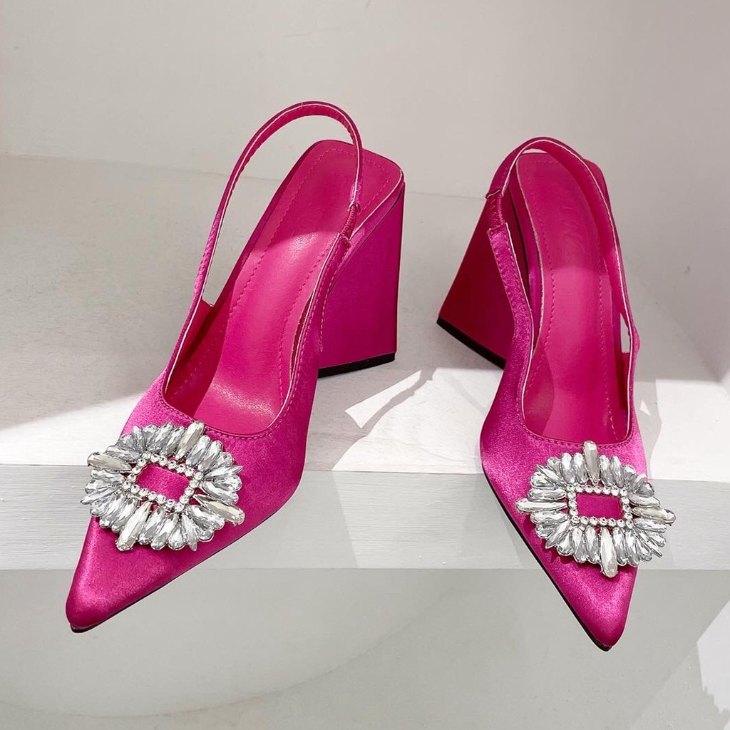 Giày cao gót đính đá hình hoa hướng dương 4.33 inch cỡ 35-41 hợp thời trang cho nữ
