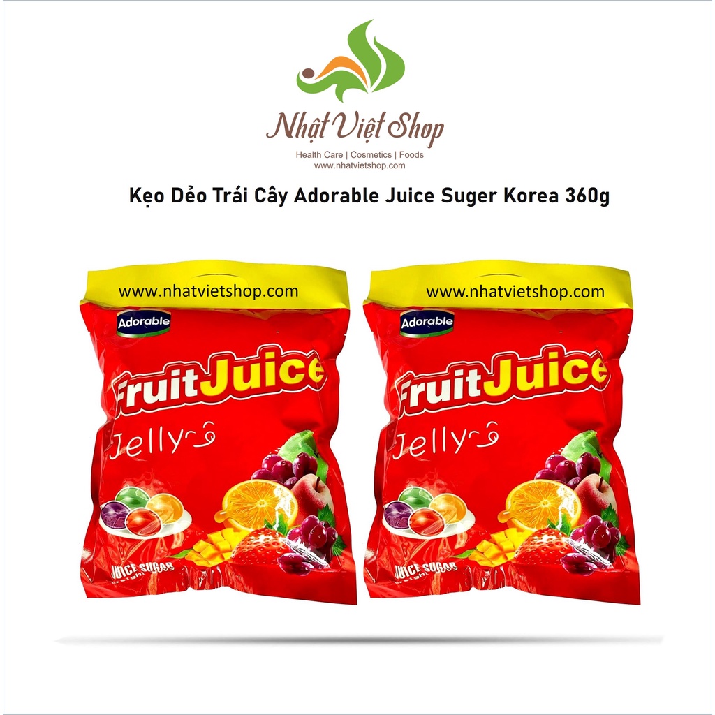 Combo 2 bịch kẹo dẻo trái cây hàn quốc adorable juice suger 360g - ảnh sản phẩm 1