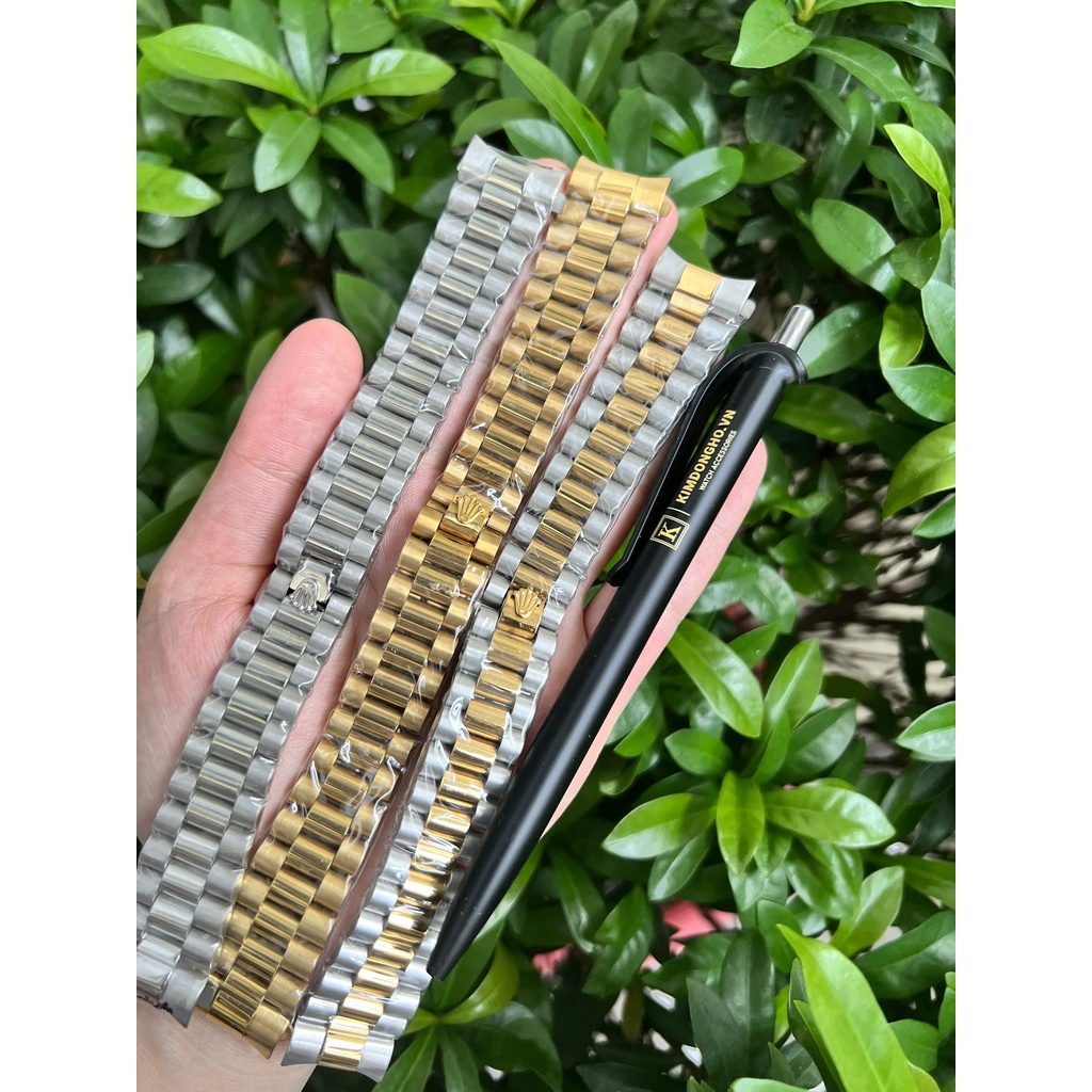 Dây đồng hồ ROLEX 3 mắt đúc đặc thép không gỉ size 20