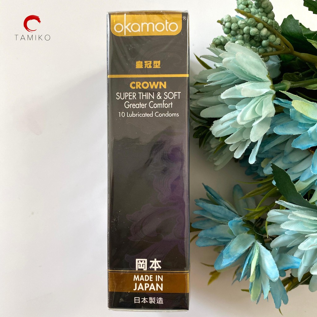 Hộp 10c Bao Cao Su Cao Cấp OKAMOTO CROWN Siêu Mỏng Ôm Sát- Xuất xứ Nhật Bản