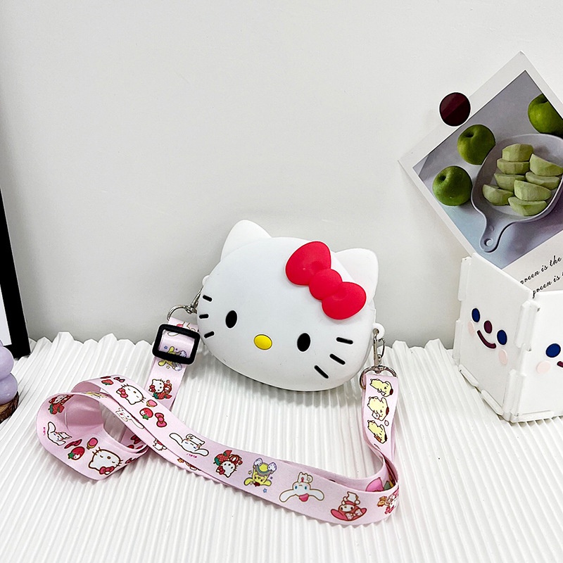 Túi Đeo Chéo Silicon Mini Họa Tiết Hoạt Hình Phong Cách Hàn Quốc Dễ Thương Dành Cho Bé