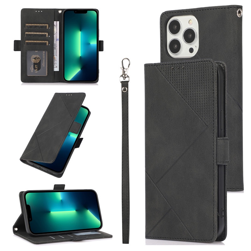 Ốp điện thoại nắp gập bằng da từ tính tích hợp ví và ngăn đựng thẻ thích hợp cho iPhone 14 13 12 11 Pro Max X XR XS 7