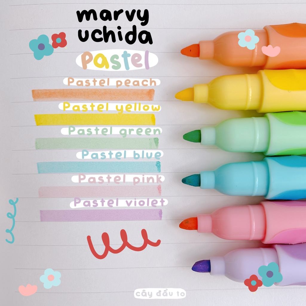 [Loại Lẻ] Bút Highlight Marvy Tone Màu Pastel Cây Đầu To