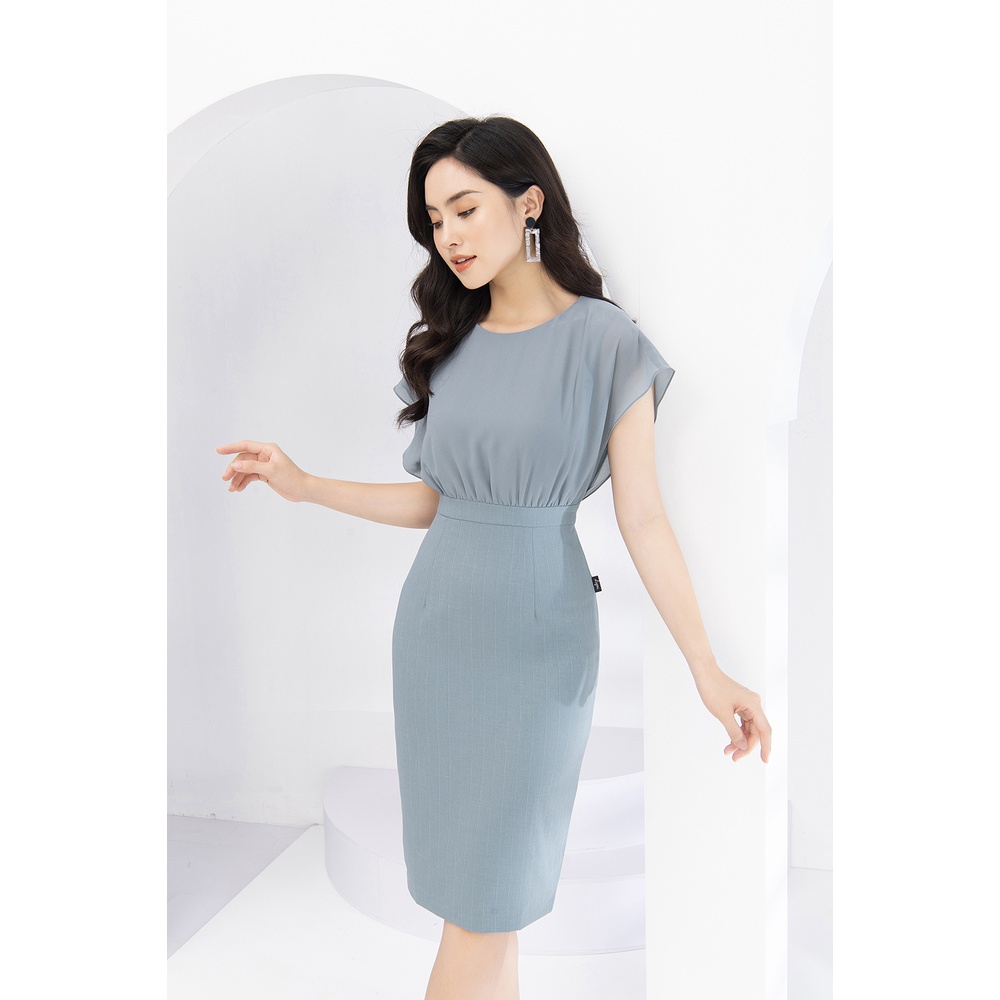 Váy Dáng Bút Chì Phối Voan LUPERI LFV3165