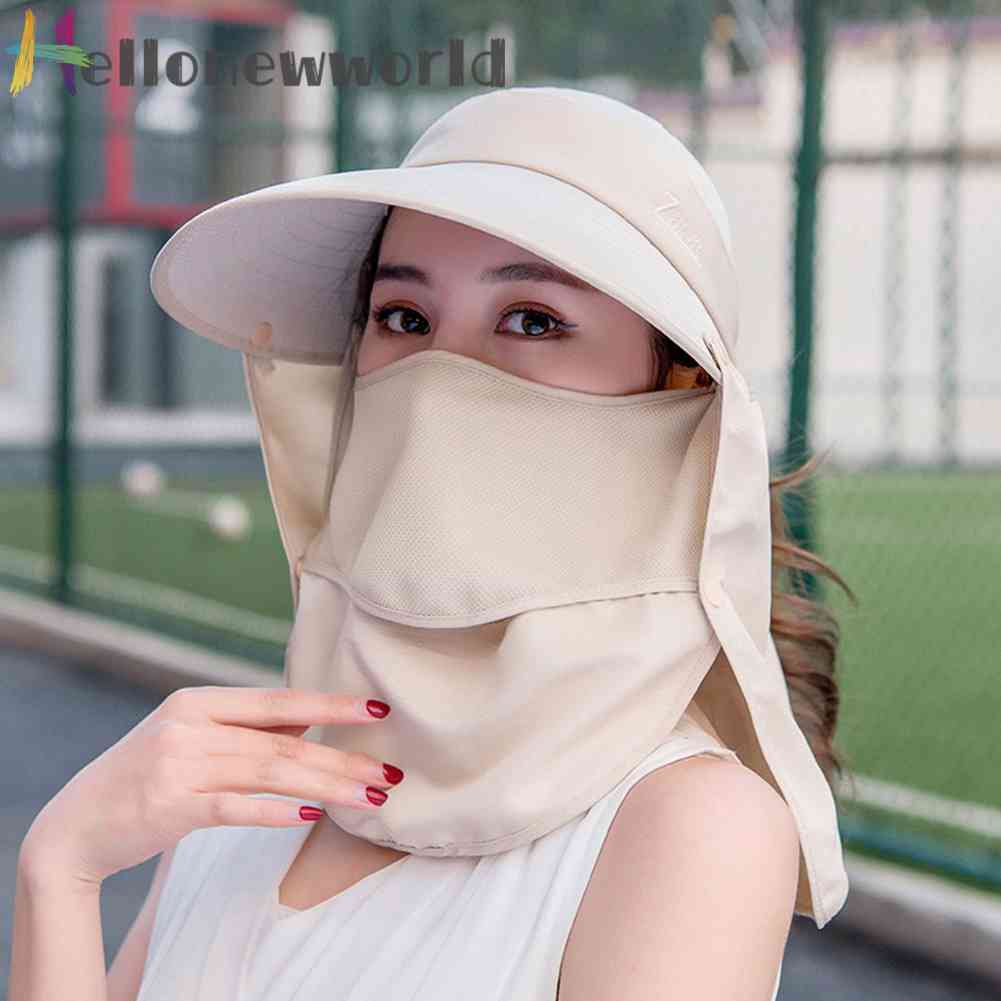 Mũ Rộng Vành Kèm Mặt Nạ Chống Tia UV Khi Đi Biển