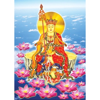 Tranh đính đá toàn bộ tự làm-tranh địa tạng vương bồ tát