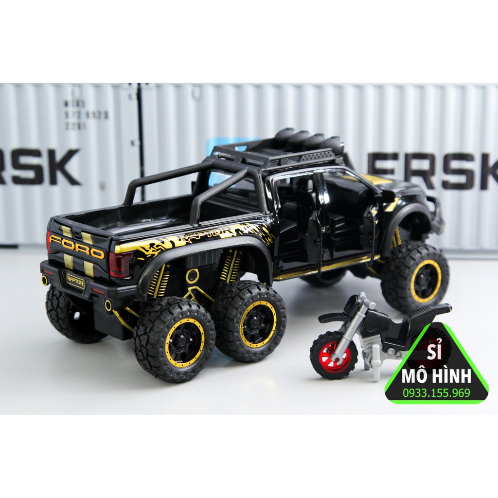 [ Sỉ Mô Hình ] Mô hình xe Ford F150 Raptor Offroad 6 x 6 1:32 BOX Đen