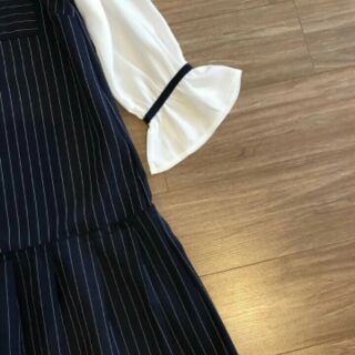 Váy kẻ phối sơ mi Zara