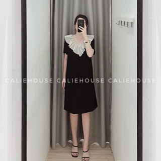 VÁY SUÔNG PHỐI CỔ BÈO TƠ
