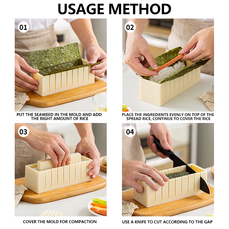 Khuôn Làm Cơm Cuộn Sushi Nhật Bản Đa Năng Tiện Dụng