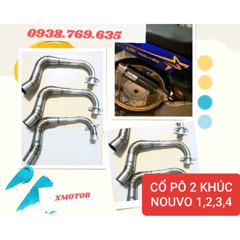 Cổ pô nouvo gắn pô độ cổ 2 khúc.