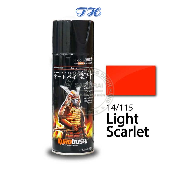Sơn Xịt Samurai chuyên dùng cho xe máy màu cam sáng 14/115 chống cháy, chống rạn nứt, vòi xịt chống chảy