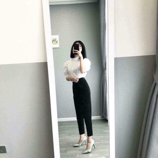 Quần baggy cạp chun công sở