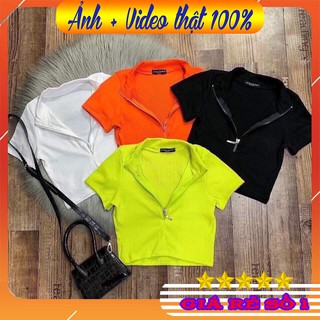 Áo Croptop Nữ Lửng Khóa Kéo Vải Cực Đẹp Mẫu Hot Girl