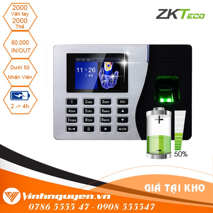 Máy chấm công vân tay ZKTeco K14B