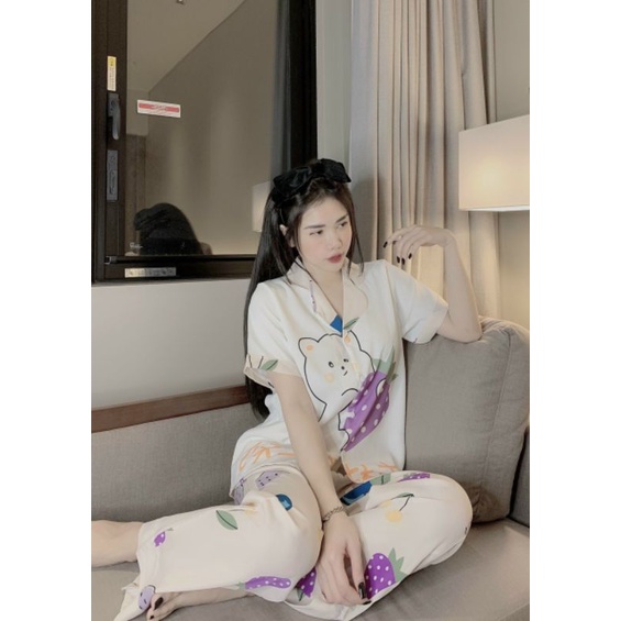Bộ ngủ 🌼PIZAMA  Mango tay ngắn quần dài, họa tiết sang trọng  sz 40-58kg, chất vải shop bao mát