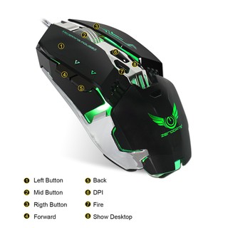 Chuột Gaming có dây ZERODATE x800 với 4 cấp độ LED