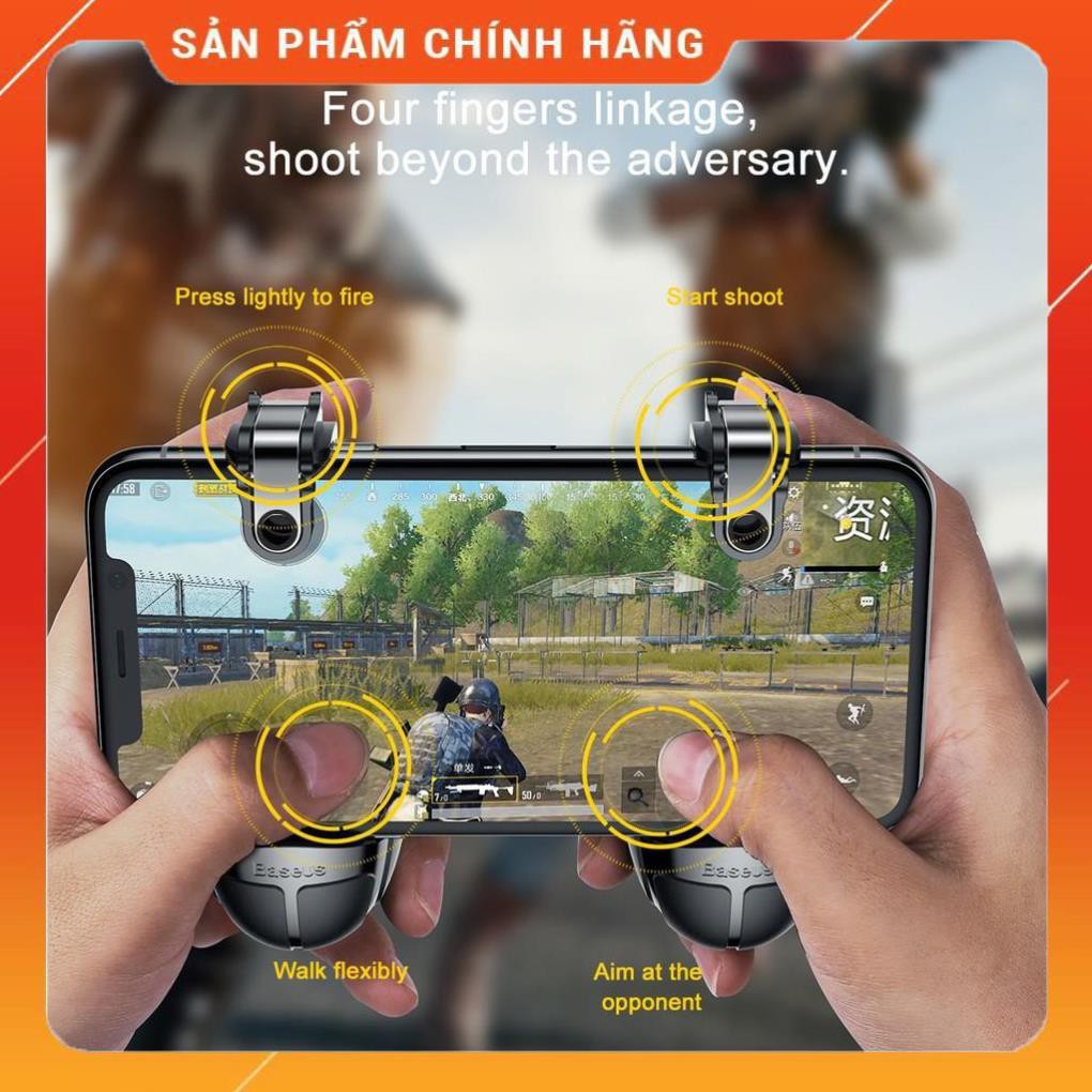 Bộ gamepad nút hỗ trợ chơi game PUBG Baseus Holder cho điện thoại nút bấm êm chống mỏi tay- Hàng chính hãng