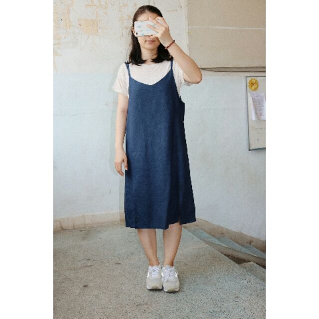 (2hand ) yếm dây vải linen