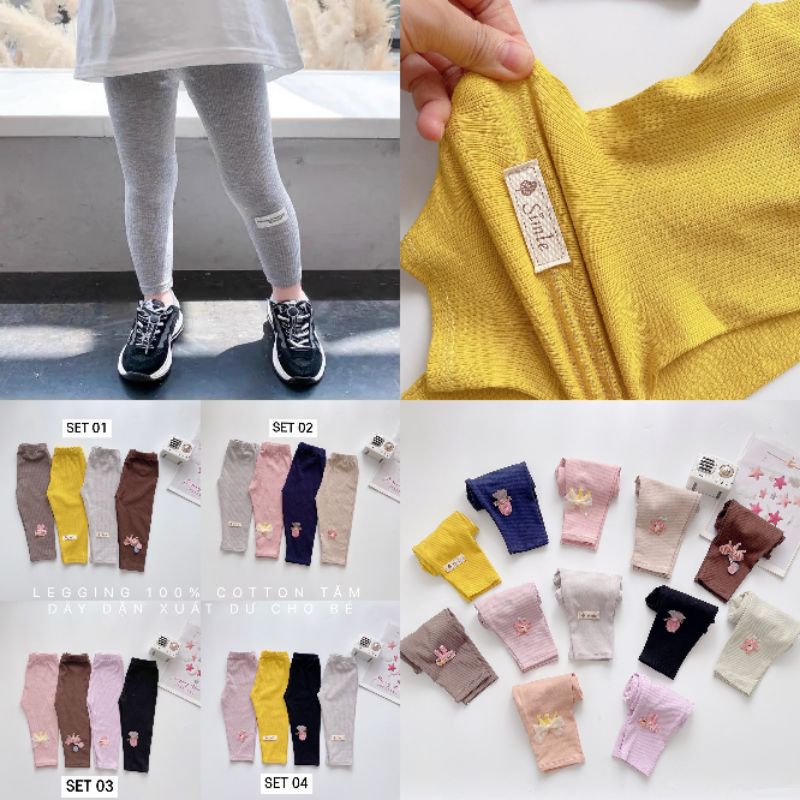 Sét 4 quần len tăm xuất dư cho bé gái