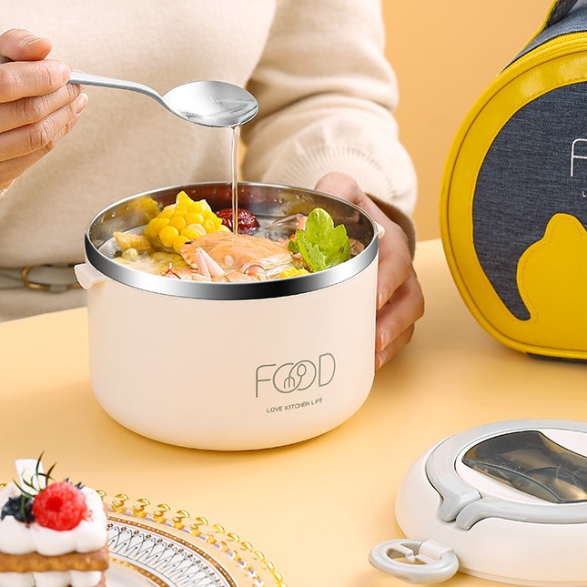 Cặp lồng. cà mên, hộp đựng cơm FOOD ruột inox 304 giữ nhiệt lên đến 6h , dung tích 1080ml