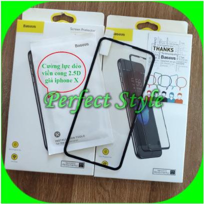 [Iphone_Baseus] Cường lực dẻo cong 2.D viền giả iphone X hiệu Baseus Iphone 6/7/8/X/XS/XR/11/11PRO/11PRO Max