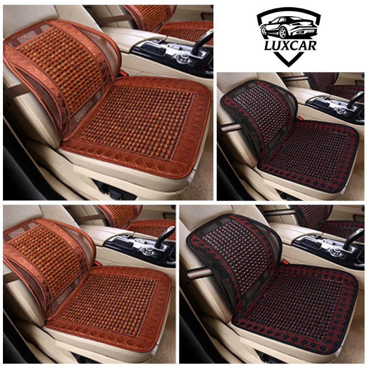 Lót ghế và tựa lưng LUXCAR có hạt gỗ - Tác dụng massage,thoáng khí, chống mệt mỏi khi lái xe và ngồi làm việc