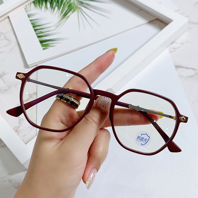 Mắt kính gọng kim loại oversize TR90 chống ánh sáng xanh