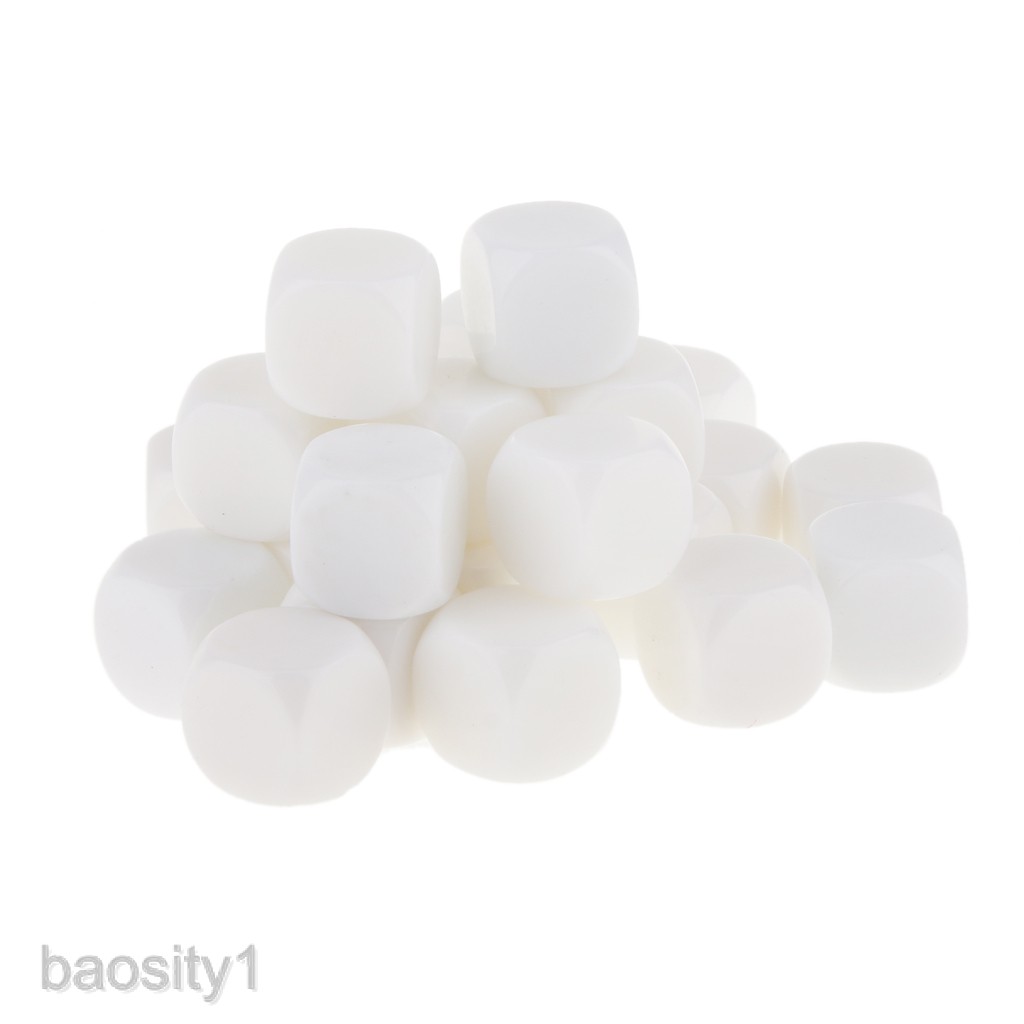 [Baosity1] Set 25 Viên Xí Ngầu 16mm D6 Màu Trắng Chơi Game
