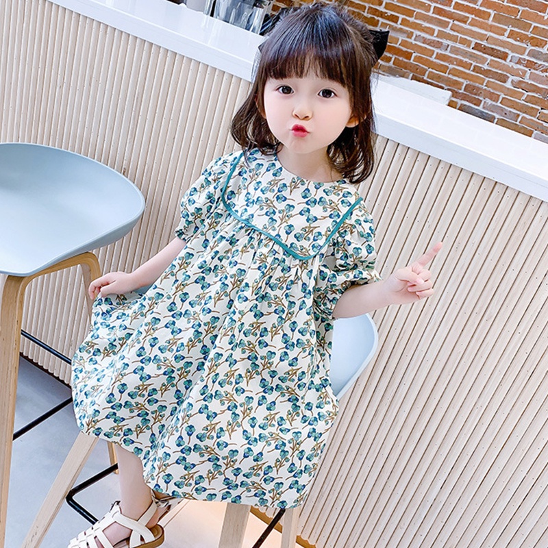 Đầm Công Chúa In Hoa Thời Trang Mùa Hè Hàn Quốc Dành Cho Bé Gái 1-7 Tuổi