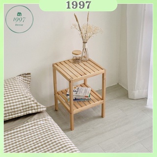 Tab gỗ  đầu giường 2 tầng tự lắp ráp - gỗ thông tự nhiên_HUY_Decor