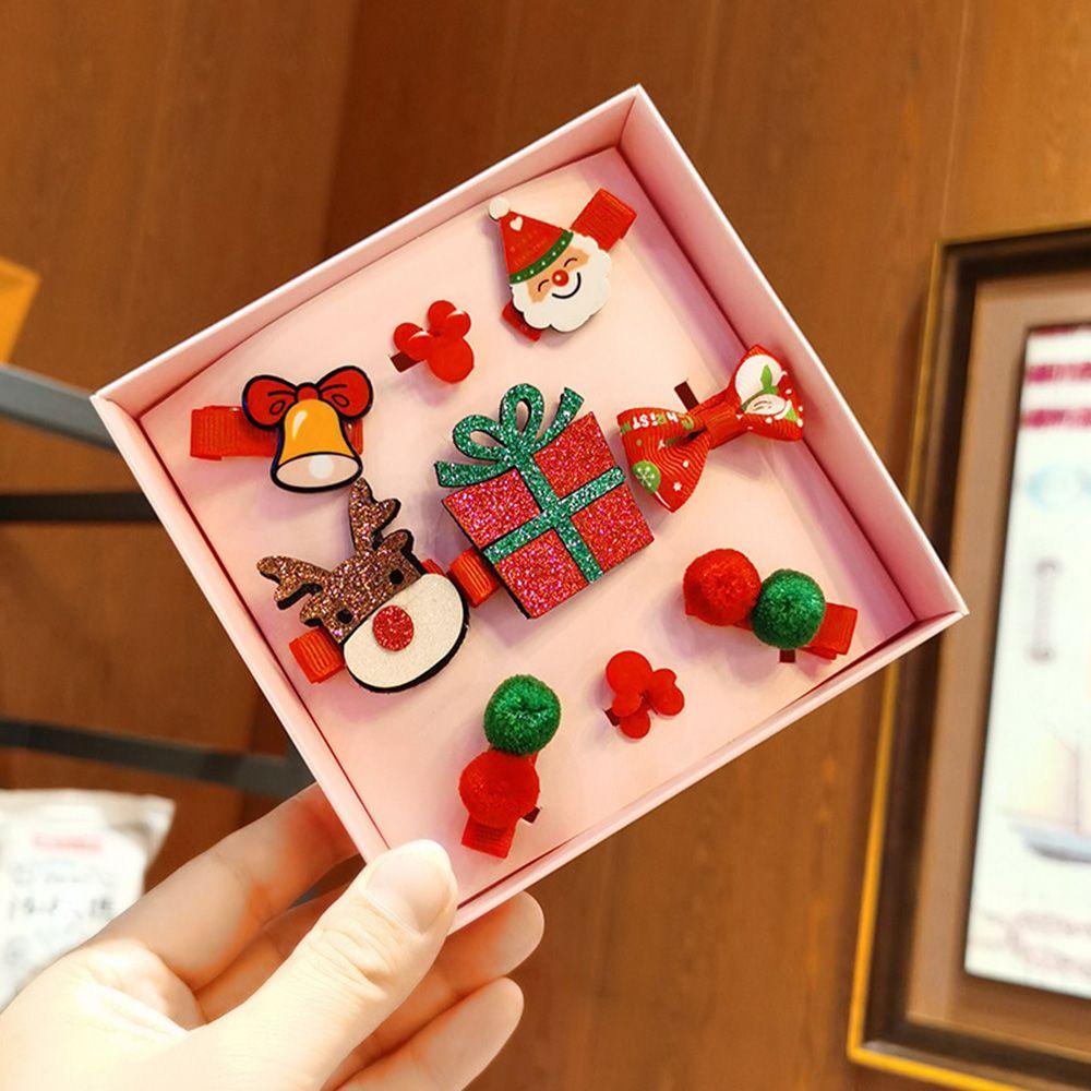 Bộ 9 Kẹp Tóc Phong Cách Giáng Sinh Dễ Thương Cho Bé Gái