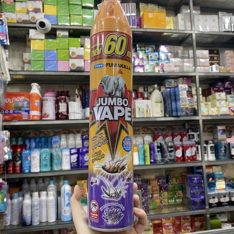 Bình xịt côn trùng Jumbo Vape SUPER hương lavender pháp 600ml