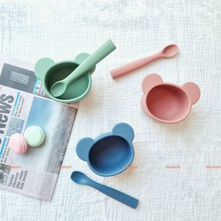 <có sẵn> Set chén & muỗng Rocou Gấu cực xinh
