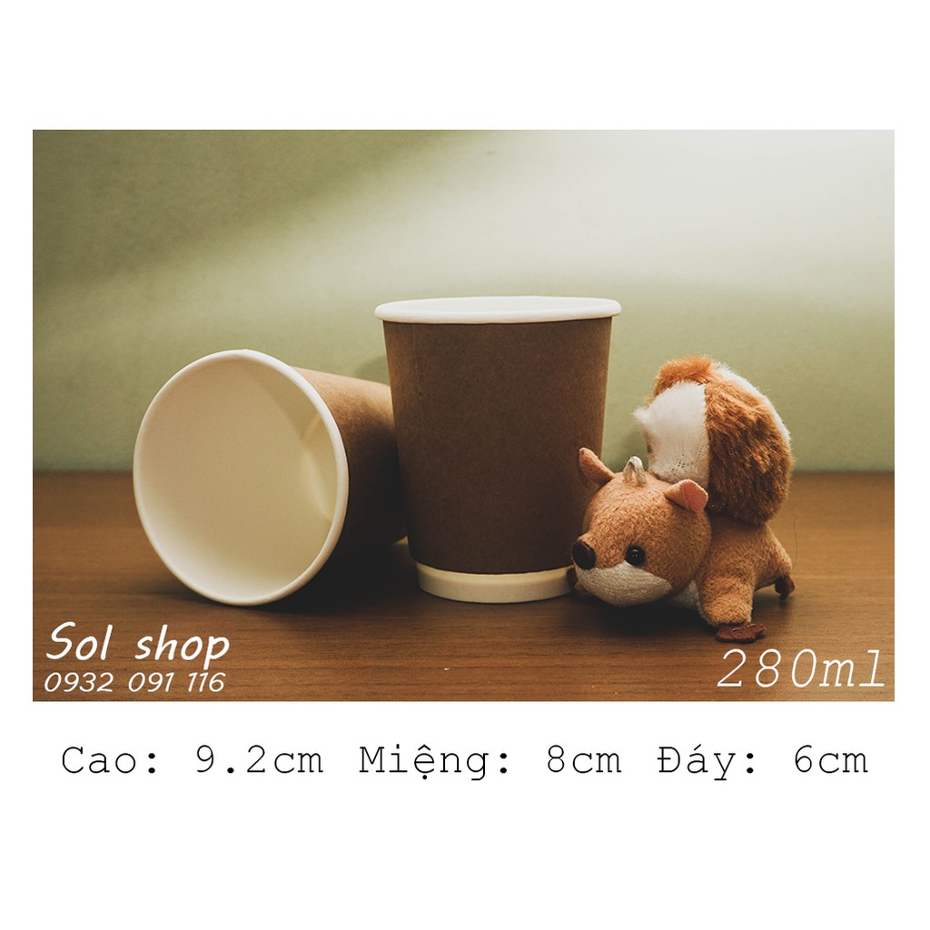 Ly giấy Kleur - Set 10 Ly nóng 2 lớp Kraft 8oz - 280ml