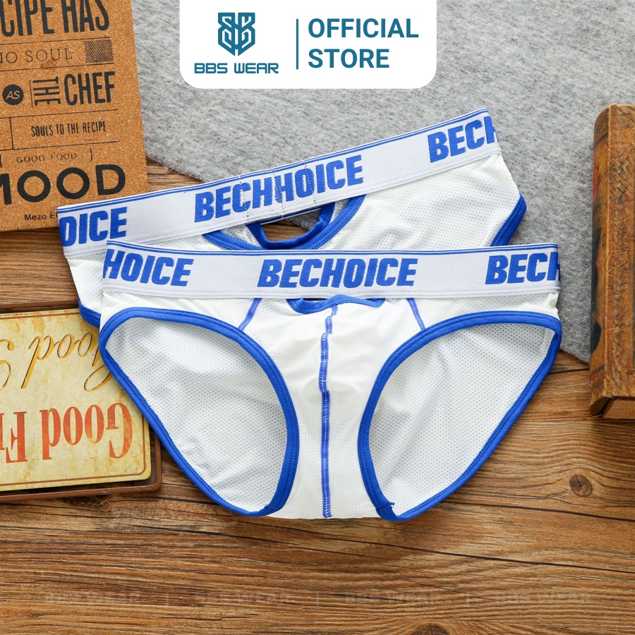 Quần lót tam giác nam BECHOICE thun lạnh lỗ kim sexy thoáng khí - Sịp nam lưới gợi cảm hở sườn BBS WEAR BR05