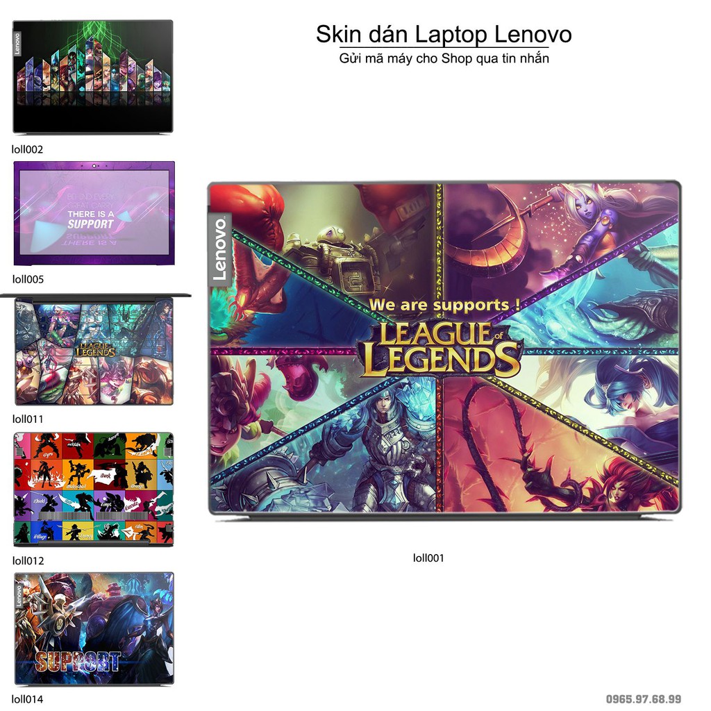 Skin dán Laptop Lenovo in hình Liên Minh Huyền Thoại (inbox mã máy cho Shop)